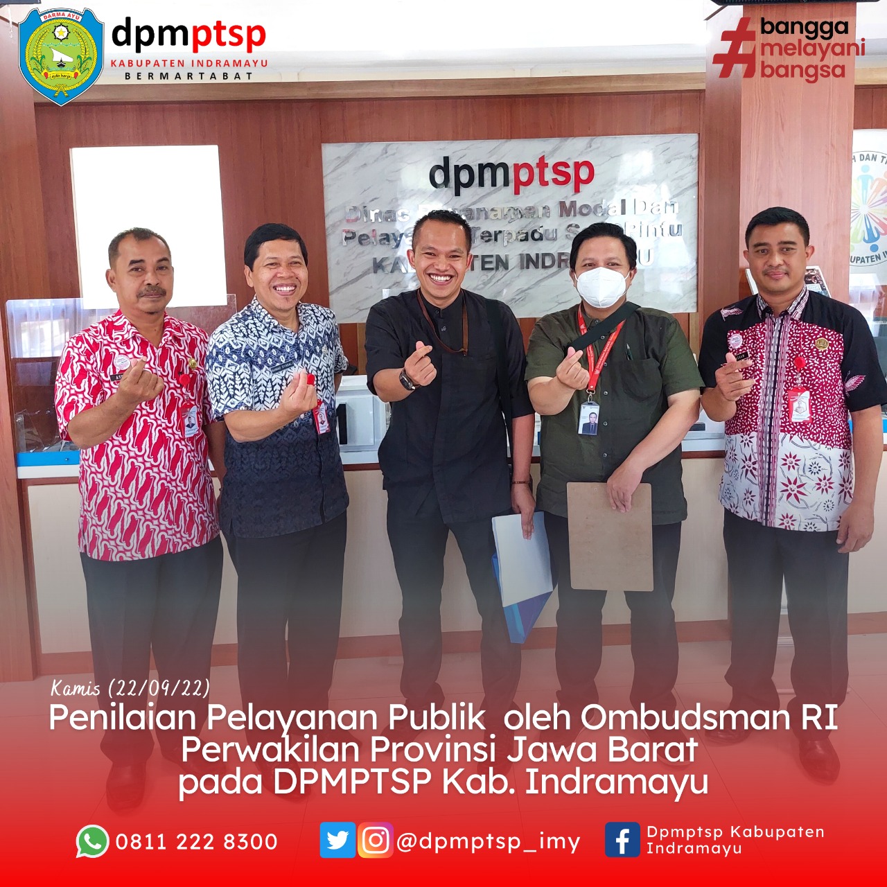Penilaian Pelayanan Publik oleh Ombudsman RI perwakilan Jawa Barat pada DPMPTSP Kab. Indramayu